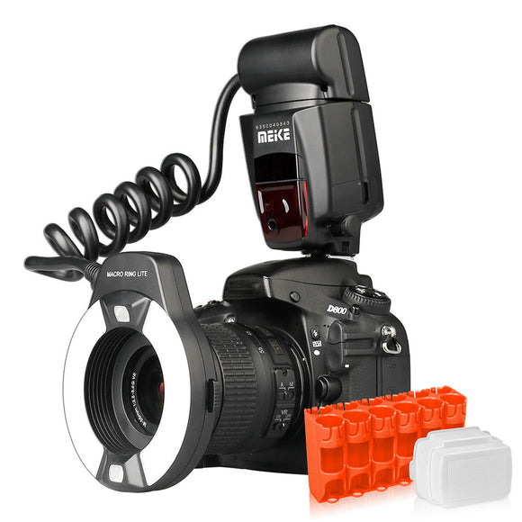 Meike MK-14EXT i-TTL Macro LED Ring Flash Light for Nikon D7100 D7000 D5200 D5100 D5000 D3200 D3100 D90 D300S D600 DSLR Camera