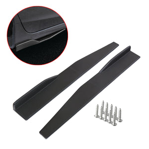 2 Pcs 74.5cm / 29.33 Universal Fit Plastic Black Car Side Skirt Rocker Splitters Winglet Wings"