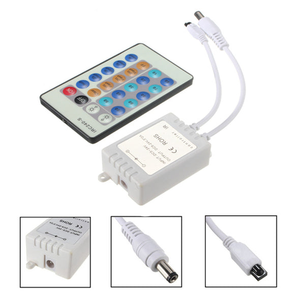 Wireless 24 Key IR Remote Controller For LED Single Color 3528/5050 Strip Light