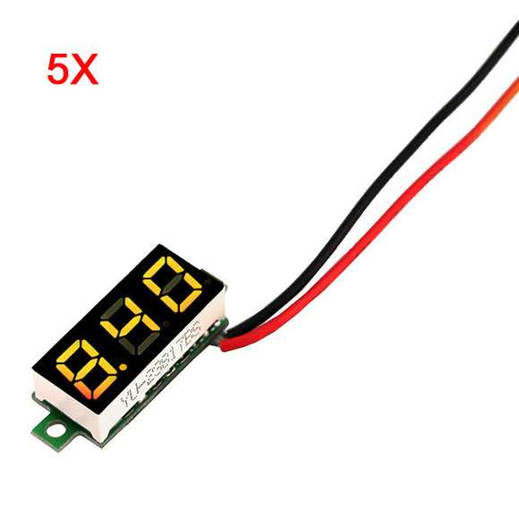 5Pcs Geekcreit Yellow LED 0.28 Inch 2.6V-30V Mini Digital Voltmeter Voltage Tester Meter