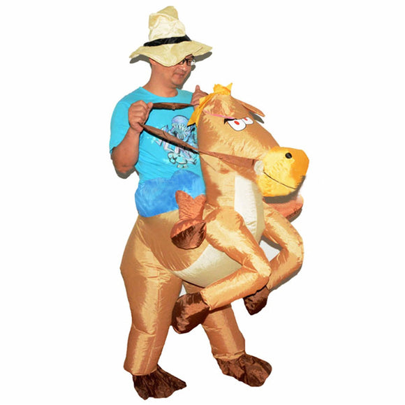 Cowboy Horse Inflatable Costume Carnival Party Fancy Animal Clothing For Adults Free Shipping