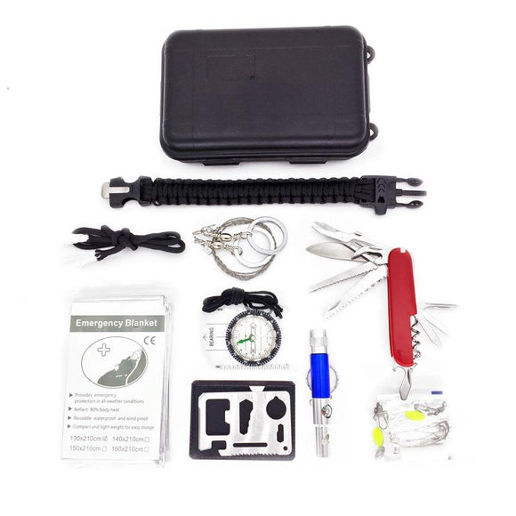Outdoor Sports SOS Emergency Survival Equipment Kit For Hiking Tool With Self-Help Box
