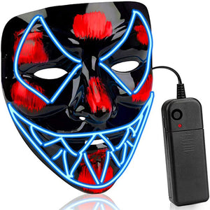 Halloween Luminous Mask LED Scary EL-Wire Mask Light Up Festival Cosplay Costume Supplies Party Mask