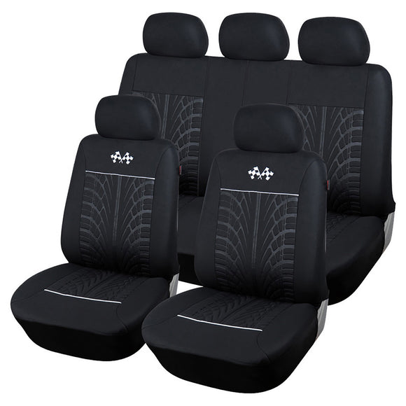 9PCS Universal Car Front Seat Cover Set Polyester Breathable Protection Cover