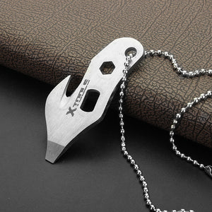 Stainless Steel EDC Multifunction Cutting Twine Knife Screwdriver Opener Camping Tools