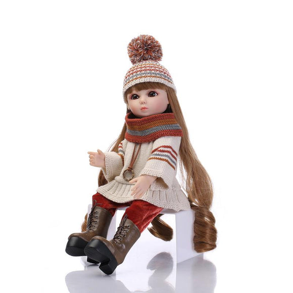 NPK 18 Handmade BJD SD Toy Realistic Joint Doll Dress Up Clothes With Hat Christmas Gift