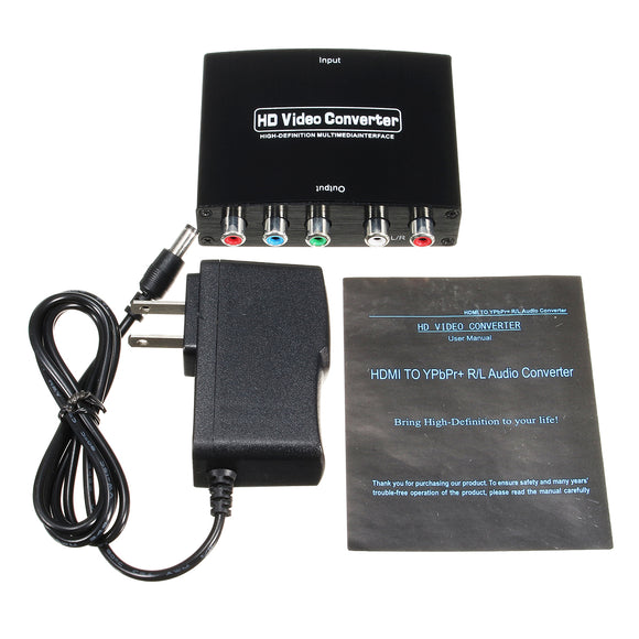 HD to RGB Component YPbPr Video with R/L Audio Adapter Converter
