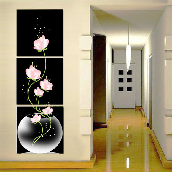 40x40cm Combination Canvas Print Painting 3Pcs Flowers Lotus Printed On Canvas Home Paper Art