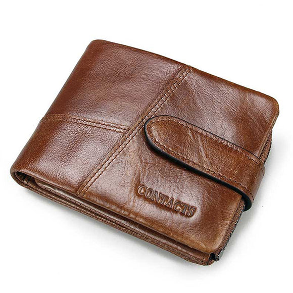Men Genuine Leather Cowhide Men Vintage Short Wallet Coin Holder 3 Colors