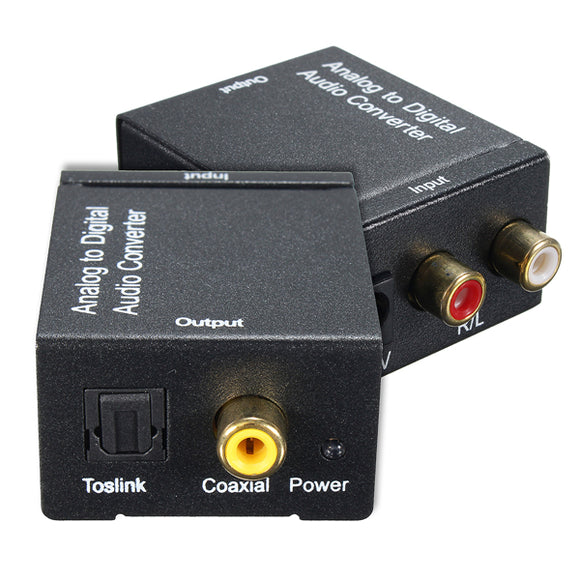 Analog L/R to Digital SPDIF Coaxial Coax RCA with Optical Toslink Audio Converter