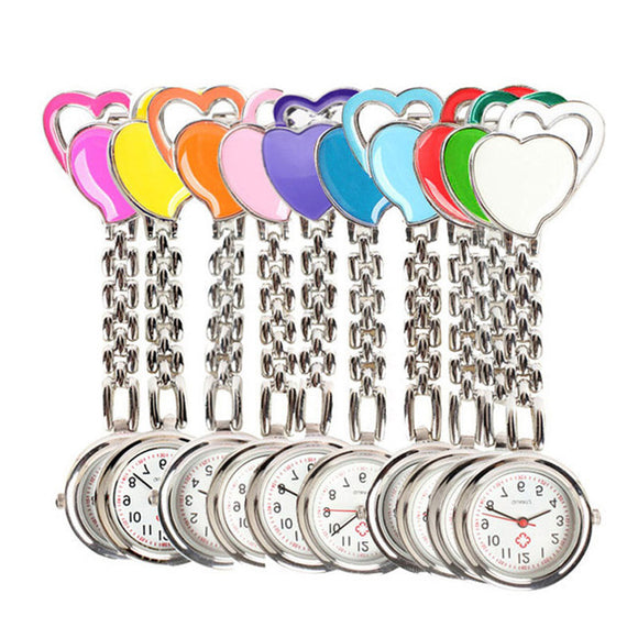 Sweet Heart Pocket Watch Stainless Dial Tunic Fob Pocket Doctor Nurse Watch