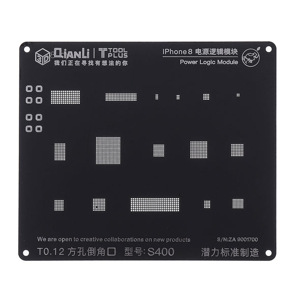 Qianli S400 3D BGA Reballing Stencil Power Logic Module BGA Reballing Repair Tool for iOS 5 5S 6 6S 7G 7Plus 8 8P