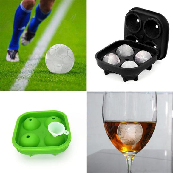 1PC Football Series 4 Compartments Ice Mold Shape Tray Shape 3D Ice-cream Mold Ice Mold