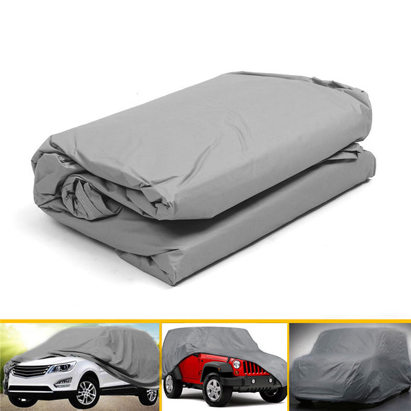 XL PEVA No Ear Silver Gray Universal Car Cover UV Resistance Anti Scratch Dust Dirt Full Protector