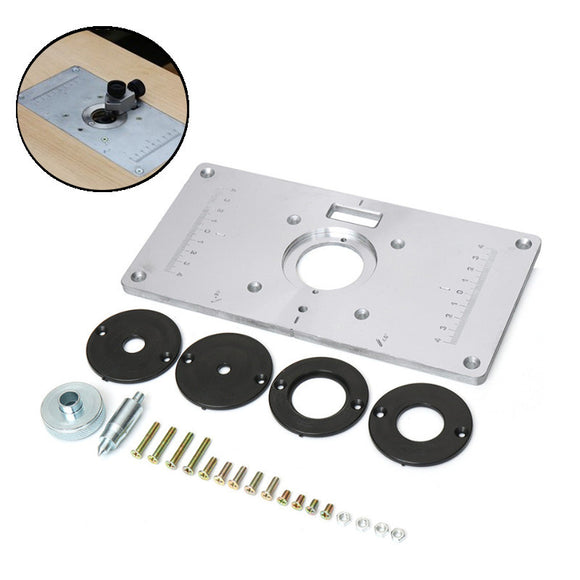 Aluminum Router Table Insert Plate With Rings and Screws for 62x70mm Woodworking Benches
