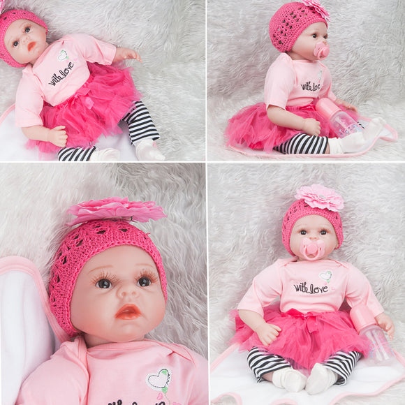 Silicone 22inch Reborn Baby  Doll Lifelike Baby Newborn Doll Handmade Gift