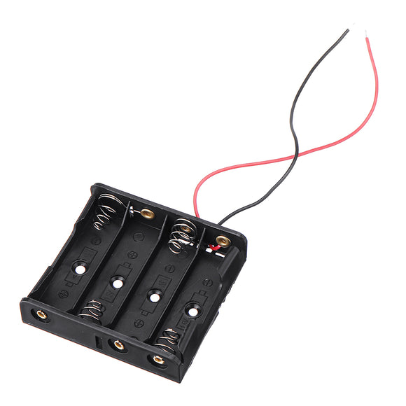 5pcs DIY 6V 4-Slot / 4 x AA Battery Holder With Leads