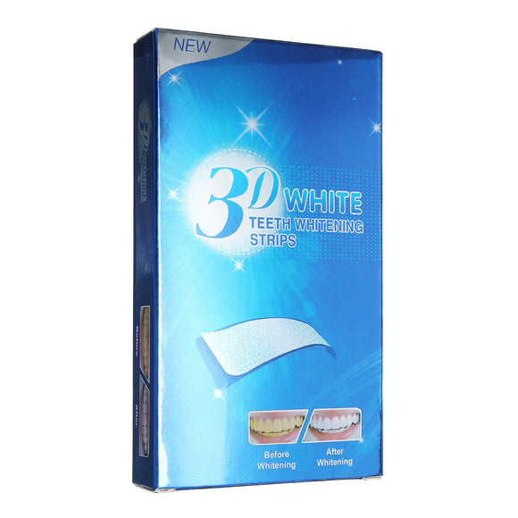 3D White Gel Teeth 28 Strips 14 Pouches Whitening Kit Home Bleaching Whitestrips