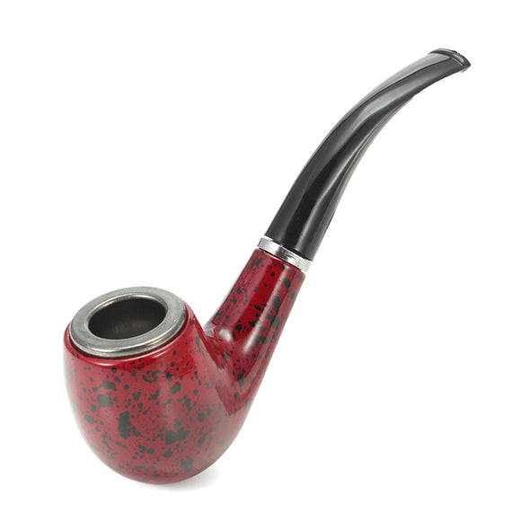 KCASA KC-WTP013 Classic Red Resin Wood Tobacco Pipe Durable Smoking Pipe Cigar Flitter
