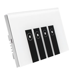 4 Gang 1 Way WIFI Smart Wall Light Switch Remote Touch US Panel APP Work with Alexa Echo