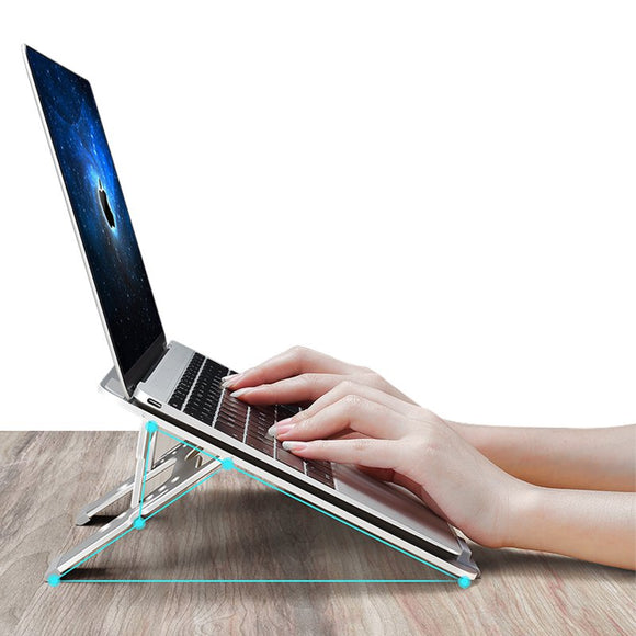 Universal Aluminum Alloy Height Adjustable Foldable Cooling Stand Desktop Holder for Mac Tablet Laptop