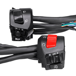 12V Motorcycle 7/8 Handlebar Horn Turn Signal Headlight Electrical Start Switch Double Throttle"