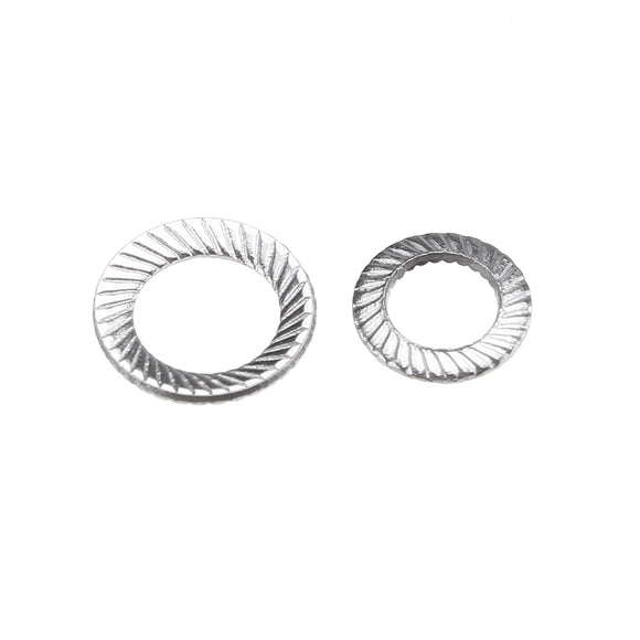 100Pcs M3 M4 Stainless Steel Double-sided Tooth Washers Ribbed Safety Spring Lock Anti-slip Washer