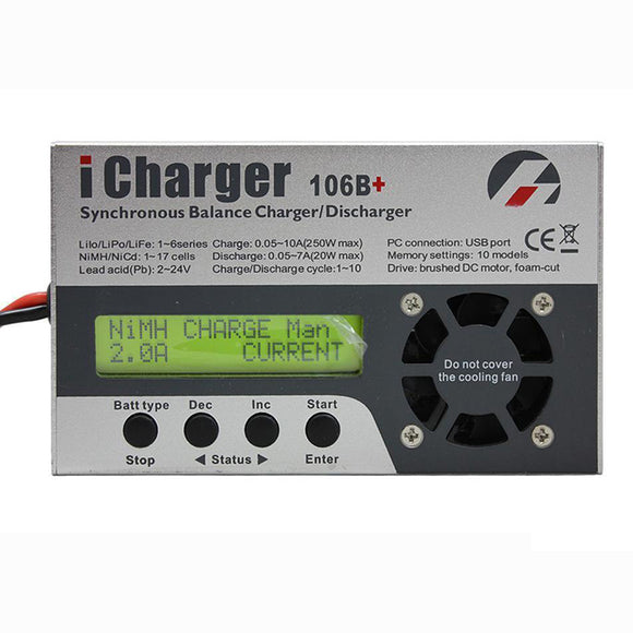 iCharger 106B+ 250W 10A 1-6S DC Battery Synchronous Balance Charger Discharger