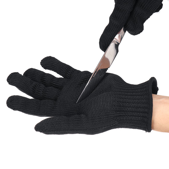 1 Pair Anti-Cutting Resistant Work Safety Gloves Level 5 Protection Steel Mesh Wire