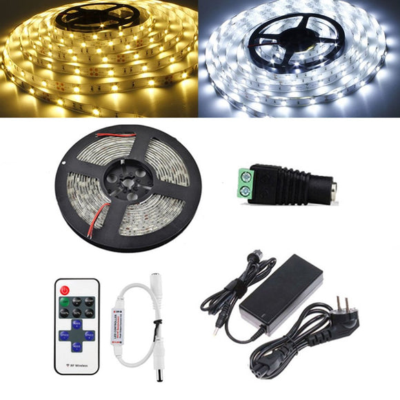 5M SMD5050 Non-waterproof LED Strip Light+11 Keys Remote Control+DC Female Connector+5A Adapter