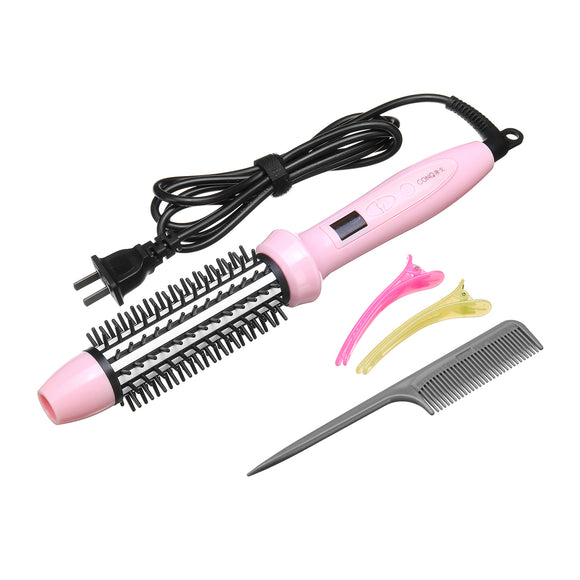 220V 45W Hair Dryer Straightener Curler Brush Negative Ionic Comb Heat Hair Styler Styling
