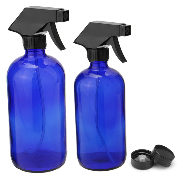 250/500ML Blue Glass Spray Bottles Sprayer Trigger For Aromatherapy Dispenser