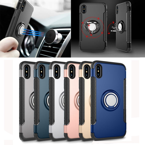 360 Rotating Ring Grip Stand Holder Car Mount Magnetic Case For iPhone X