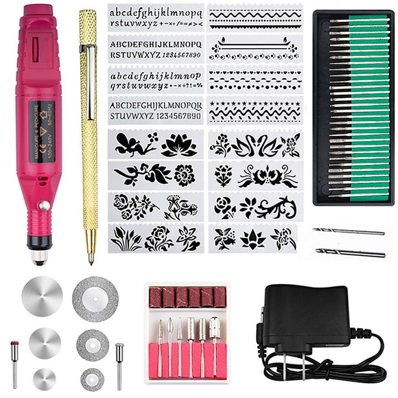 70PCS Electric Polishing Pen Metal Glass Carving Tool Nail Drill Manicure Pedicure Gel Nail Remover Grinder Tool