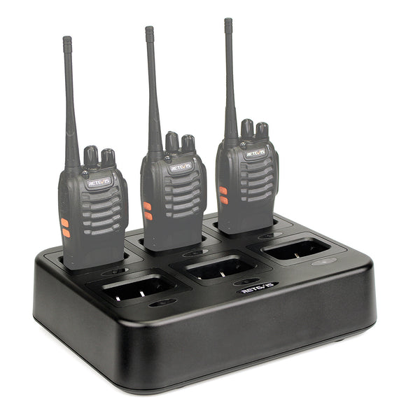 Retevis RTC777 6-Way Multi Unit Charger for Retevis H777  Baofeng 888S Walkie Talkie