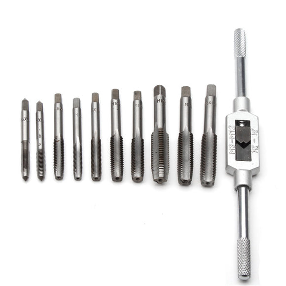 11pcs M3-M12 Adjustable Tap Spanner With M6-M12 Tap Kit