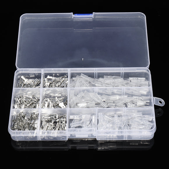 270Pcs Male Female Spade Wire Crimp Quick Connectors Wiring Terminals 2.8mm 4.8mm 6.3mm