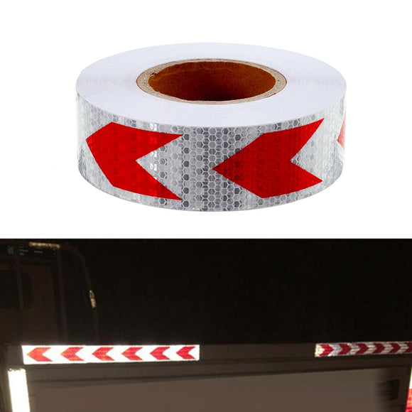 36m Arrow Sticker Red White Night Reflective Sticker Safety Warning Conspicuity Tape Strip