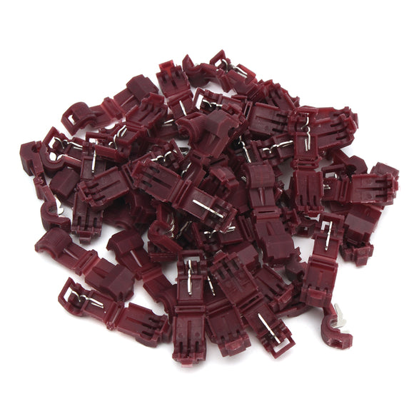 50 PCS T-Tap Terminal Quick 22-18 GA AWG Gauge Insulated Wire Connector Combo Set Red