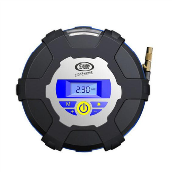 Circular 12V Electric Car Air Compressor LED Light Inflatable Digital Display Car Tire Inflator Pump