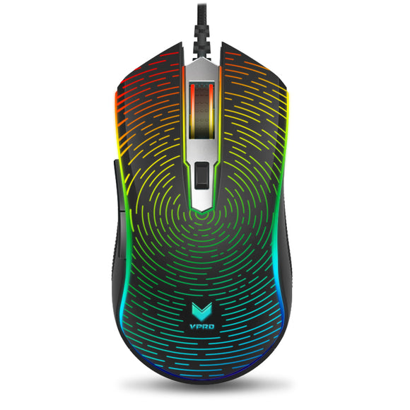 Rapoo V25S Starry Sky Version 7000DPI DIY RGB Backlit Optical Gaming Mouse USB Wired Mouse