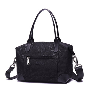 Brenice Women Nylon Light Tote Handbag Waterproof Floral Shoulder Crossbody Bag