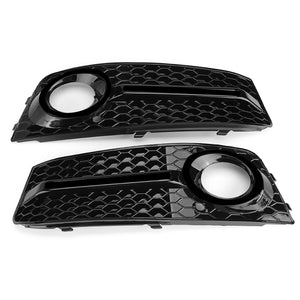 Car Front Fog Light Cover Grille Grill Glossy Standard Style Pair for Audi A4 B8 2009-2011