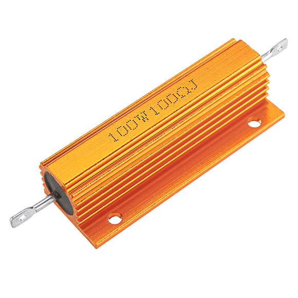 RX24 100W 100R 100RJ Metal Aluminum Case High Power Resistor Golden Metal Shell Case Heatsink Resistance Resistor