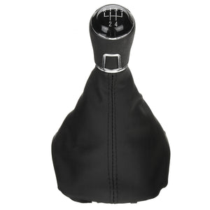 5-Speed Manual Gear Shift Knob w/PU Leather Boot Cover Assembly For Skoda Octavia