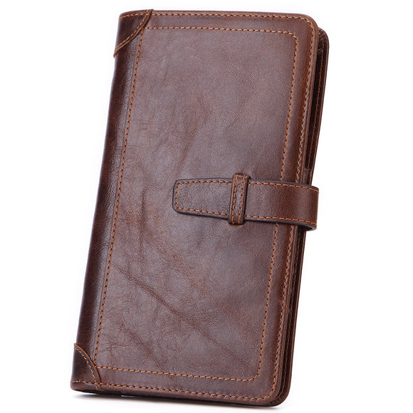 Men Retro Style Vintage Genuine Leather Phone Bag Card Holder Wallet