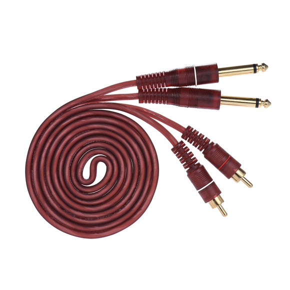 Dual RCA to Dual TS 6.35mm Audio Cable Audio Signal Cable for Mixer Amplifier Speaker Red