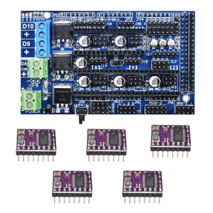 Upgrade Ramps 1.6 Board Base on Ramps 1.5 4-Layer PCB Control Panel Mainboard with 5Pcs DRV8825 Driver for 3D Printer