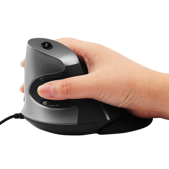 DELUX/Colorful M618 Wired Vertical Holding Healthy Anti-mouse Hand Mouse For Macbook PC Laptop