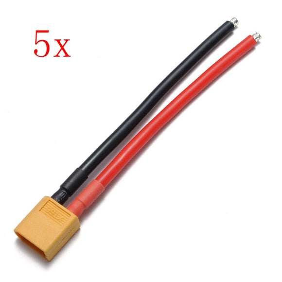 5PCS XT60 Male Plug 12AWG 10cm With Wire